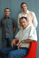 Pascal Bernuchon (assis), Julien Raynaud et Michael Vilfour