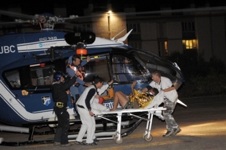 L'EC 145 F-MJBC du DAG d'Ajaccio et son équipage a également été mis a contribution - Photo AFP 