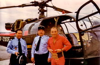 Présentation de l'Alouette III F-ZBDE Sécurité civile aux Pompiers des feux de forêt , en 1977 - Photo Francis Delafosse
