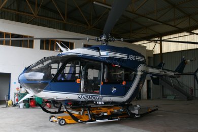 L'EC 145 F-MJBG, s'est installé à l'aérodrome des Pujols pour les deux mois d'été