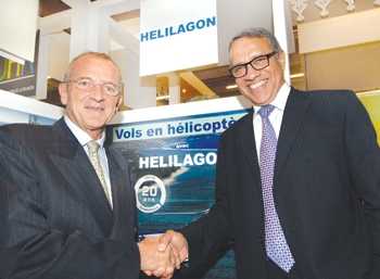 Le promoteur mauricien, Philippe Hitié, à droite sur la photo, en compagnie de son partenaire de La Réunion, Jean Marie-Lavaivre, de la société Hélilagon.