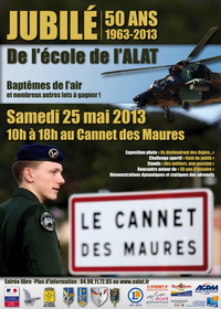 Depuis 50 ans l'EALAT est implantée sur la commune du Cannet des Maures. Pour fêter ce jubilé, l'école organise le samedi 25 mai 2013 une manifestation sur la commune du Cannet des Maures - Affiche EALAT