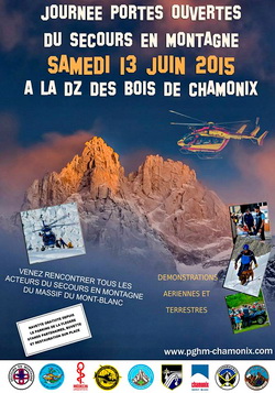 La journée portes ouvertes du secours en montagne du massif du Mont-Blanc aura lieu le samedi 13 juin à la DZ des bois, à Chamonix.