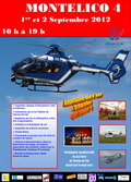 Affiche Montélico 4 fête aérienne à Montélimar (26) le 1er et 2 septembre 2012 de 11h à 19h 