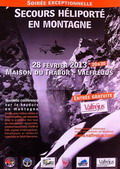 Affiche Conférence Secours Héliporté en Haute Montagne le jeudi 28 février 2013 à 20H30 salle des fêtes du THABOR à Valfréjus (73) 