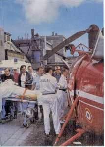 Evacuation des victimes avec l'Alouette 3 F-ZBDO Dragon 59 Sécurité civile - Photo DR