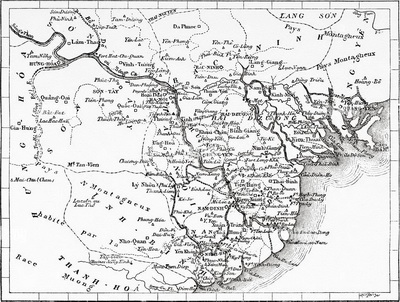 Ancienne carte du Delta du Tonkin - Document DR