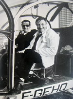 Jean-Marie et son élève à bord de l'Alouette 2 F-GEHQ - Photo collection JMP