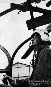 Capitaine Didier Potelle aux commandes d'Alouette II Gendarmerie en 1963 - Photo DR collection 3AFAG