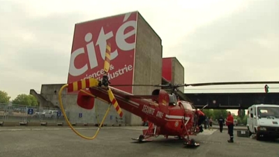 L'hélicoptère Alouette a été donné par la sécurité civile à la cité des Sciences - Photo France 3 PIC