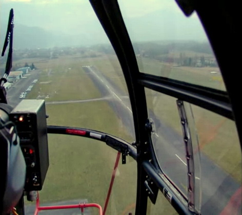 Vue depuis le cockpit de l'Alouette 3 F- ZBDG Dragon 38 - Photo DR radio-secours-montagne-isere.com