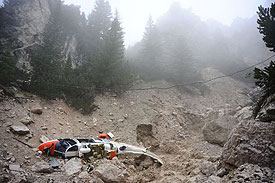 L'épave de l'Agusta A109S Grand I-REMS - Photo © www.ansa.it