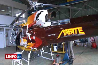 Mafate hélicoptères inaugure son nouveau bijou l'AS350 B3 e F-OMAB - Photo linfo.re