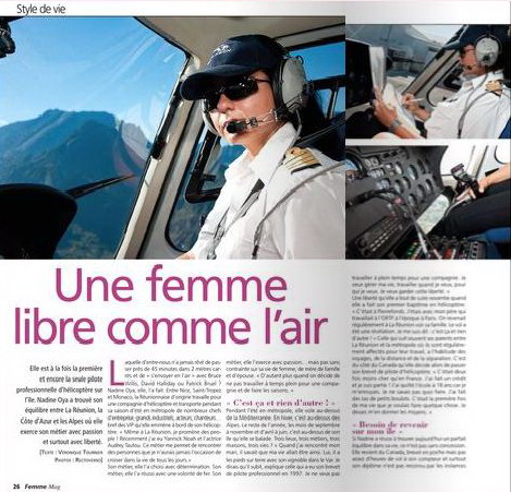 Nadine Oya, une femme libre comme l'air - Femme Magazine 2/12/10 (page 26)