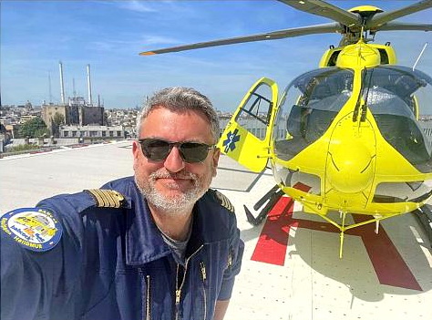 Edouard Maître devant H145 D3 - Photo DR E. Maitre