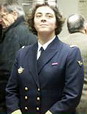 le Lieutenant de Vaisseau Solène Duchène et l'une des trois seules femmes qui furent qualifiées Super Frelon - Photo © ?