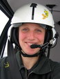 Sylvie Boy aux commandes de son R44 Raven II