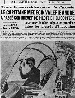 Valérie André Hiller 360 Hélicop-Air dans article 14-11-1951 - Photo DR