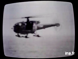 L'Alouette III de la Base de NICE au cours d'une mission en août 1975 - Photo extraite de la vidéo
