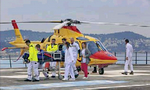 L' Agusta A109S Grand F-HMCC posé sur la DZ de l'Hôpital Lenval à Nice où sont traitées les urgences pédiatriques - Photo DR