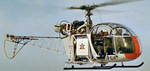 Alouette 2 CF-POH (anciennement F-BLHC d'Heli Union) pilotée par Claude Fourcade au Canada, tournage en 1965 - Photo DR
