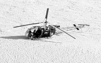 Alouette 2 F-MJAW Gendarmerie après le "posé dur" au dôme du Goûter, le 12 décembre 1961 - Photo DL
