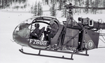 Alouette 2 F-ZBBB de l'administration des douanes avec à son bord Aimé Pommier, douanier photographe lors du Tournoi de ski à Autrans (Isère) en 1969 - Photo DR - AHAD