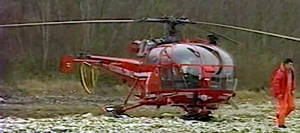 Alouette 3 F-ZBAH Dragon 38 de la Sécurité civile (Base du Versoud), le lendemain 5 décembre 1995 (Équipage Alain Franjou & Cyrille Tintiller - Photo DR