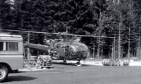 Alouette III F-ZBAS de Protection civile sur la DZ des Bois (début des années 70) - Photo DR archives GHSC Base d'Annecy