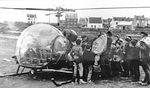 Bell 47 G2 F-BIHL de la Protection civile pour l'acheminement du courrier sur l'Île de Sein - Photo DR