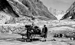 Bell 47 G2 utilisé dans massif du Mont-Blanc pour le ravitaillement des refuges en 1957 - Photo DR