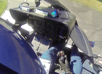 Vue du cockpit depuis le casque du pilote au commandes de l'EC 145 F-MJBE "Choucas 73" - Photo © Eric Thirion - CABCOM Région de Gendarmerie Auvergne Rhône-Alpes 2018 