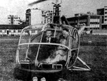  Gérard HENRY (Pilote) et Honoré Pierre LE PROVOST (Mécanicien) sur Hiller 360 à Issy-les-Moulineaux en 1953 - Photo DR