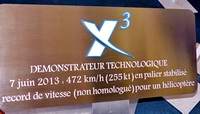 Plaque commémorative du X3 " Démonstrateur Technologique" - Photo © Daniel Liron