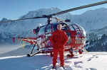 L'ALouette 3 Dragon 74 posée dans la neige en 2003 avec Noël Rivière - Photo collection N. Rivière