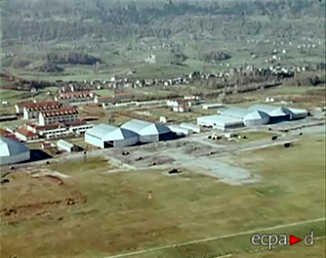 Vue aérienne de la Base Aérienne 725 située au Bourget-du-Lac en 1958 - Photo ecpasd