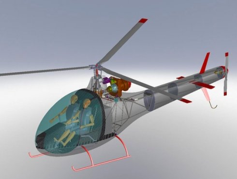 Le projet d'hélicoptère léger HAD 1-T de Serolor A 700 kg au décollage, le HAD 1-T vise la catégorie au-dessus des ULM.