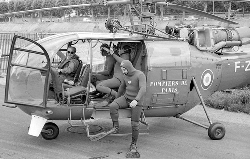 Alouette 3 BSPP avec Jean-Claude Delépine aux commandes - Photo Daniel Bonneton