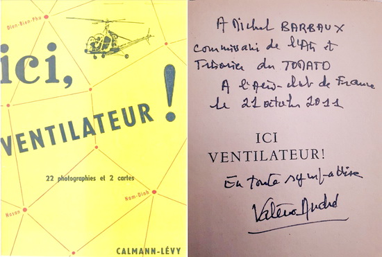 Le livre "Ici ventilateur !" dédicacé - Photo DR AMICAA