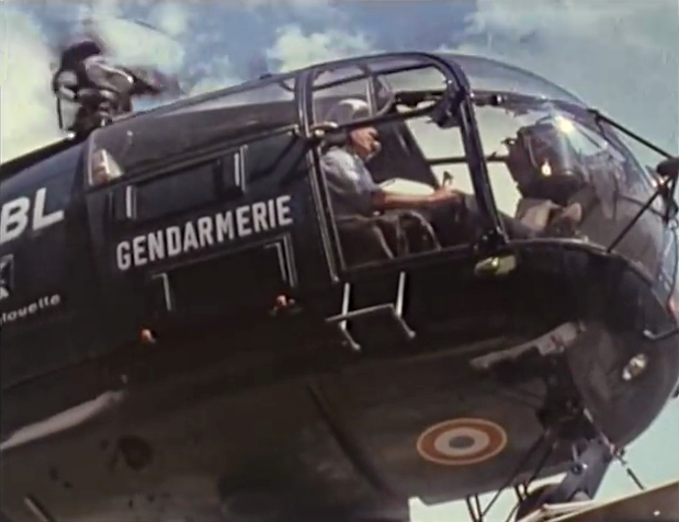 L'Alouette 3 F-MJBL se présente pour un exercice d'hélitreuillage sur la paroi de Gaillands au-dessus de Chamonix, le 14 juillet 1978 - Photo DR ECPA