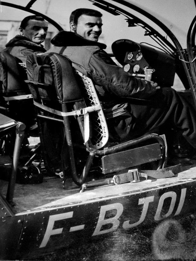 L'Alouette 2 F-BJOI - Equipage Jean-Louis Lumpert, pilote et Gabriel Montmasson, MSS Grenoble 1961 - Photo DR Le Progrès 