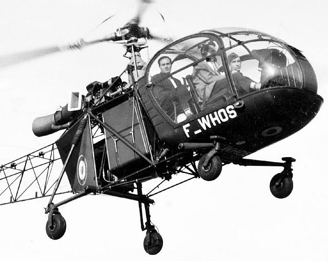 Alouette 2 F-WHOS en vol US Tour en 1957 - Photo DR