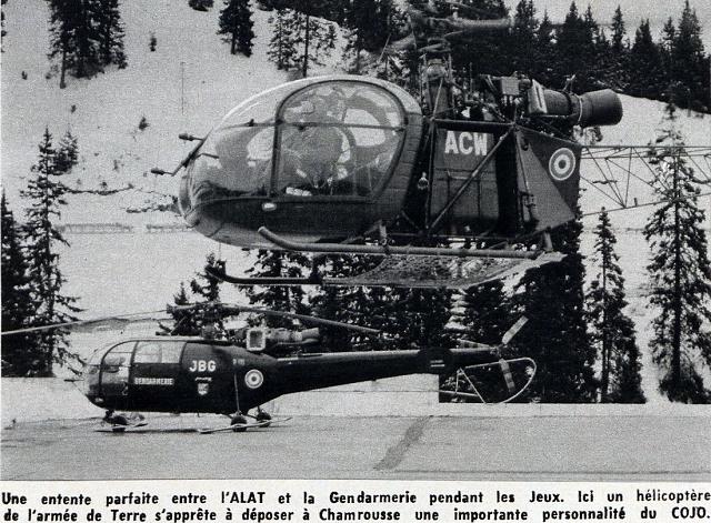 Alouette 3 F-MJBG Gendarmerie et Alouette 2 ACW ALAT - Photo DR