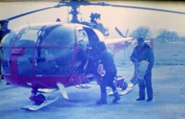 Alouette 3 F-ZBAI Protection civile Annecy 1974 - Photo DR tirée du film