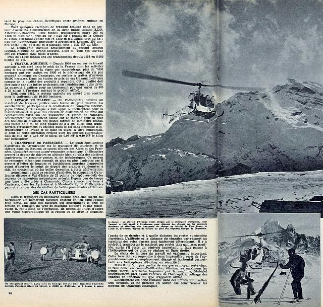 Article page 26 AVIATION Magazine de l'espace N°340 du 1er février 1962 Bell 47 G2 Gyrafrance - Photos DR AVIATION Magazine de l'espace