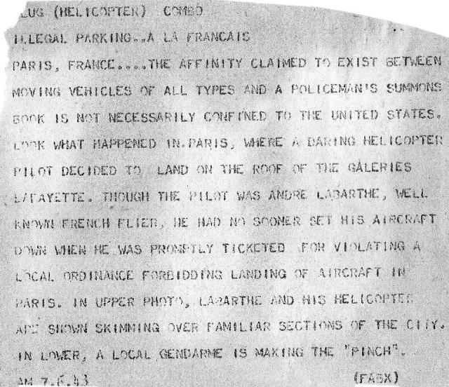 Article de journal du 6 juillet 1947 - Photo DR