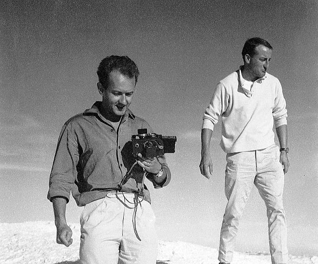 Claude Aubé à droite et Christian Ross au mont Blanc, le 23 aout 1962 - Photo collection C. Aubé