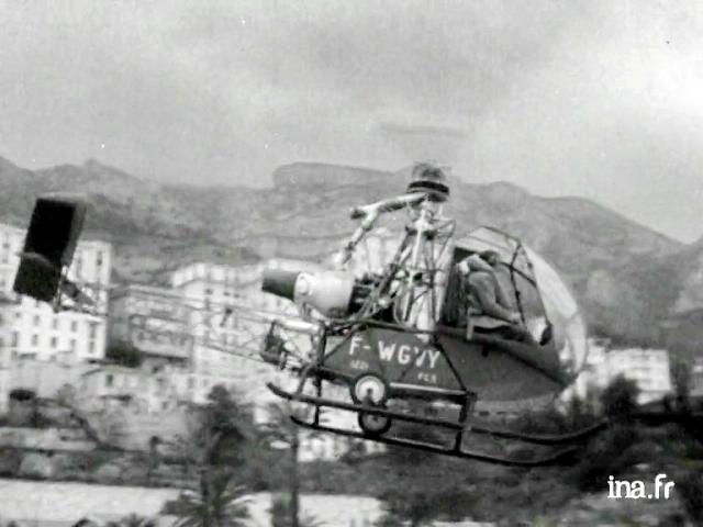 A Monaco, décollage du Djinn F-WGVY le 18 avril 1956 - Photo INA