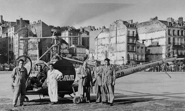 Hiller 360 F-BFPR Stemm avec aux commandes le pilote Josef "Sepp" Bauer - Photo DR heli-archives.ch