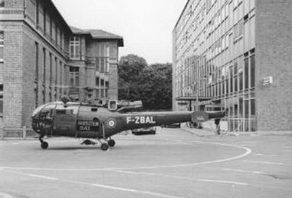 Alouette 3 F-ZBAL Protection civile en version roues, posée - Photo DR